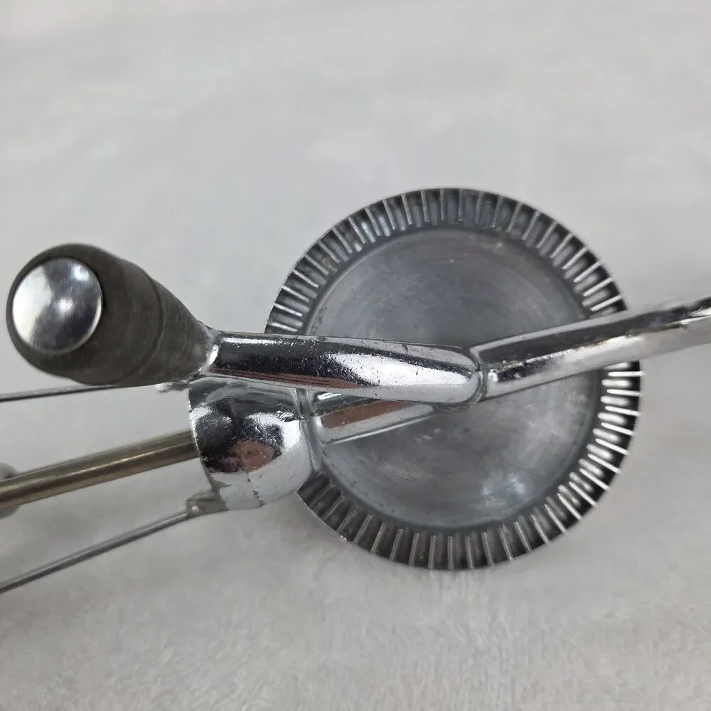Vintage EKCO Flint Hand Crank Egg Beater Stainless Steel Manual Mixer MCM